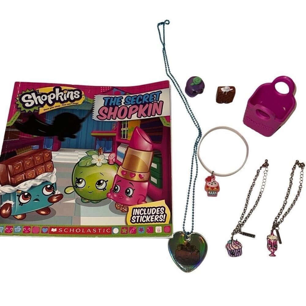 Shopkins Multicolor The Secret Shopkin Paperback Story Book Jewelry Set & Toys